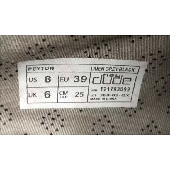 Hey Dude Peyton Women's Sneakers Grey Black Size 8 Lightweight Slip-On Shoes - Picture 12 of 15